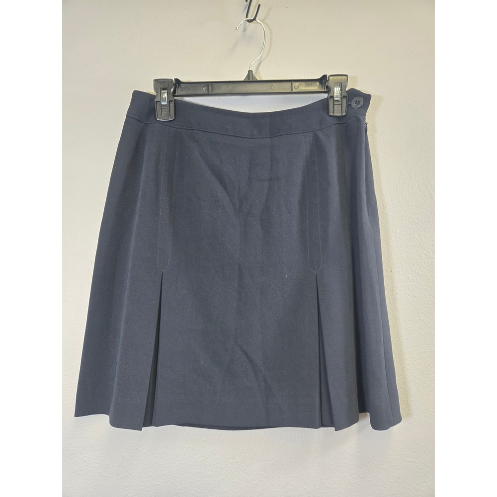 Jones New York Navy Blue Pleated Professional Career A-Line Mini Skirt 10